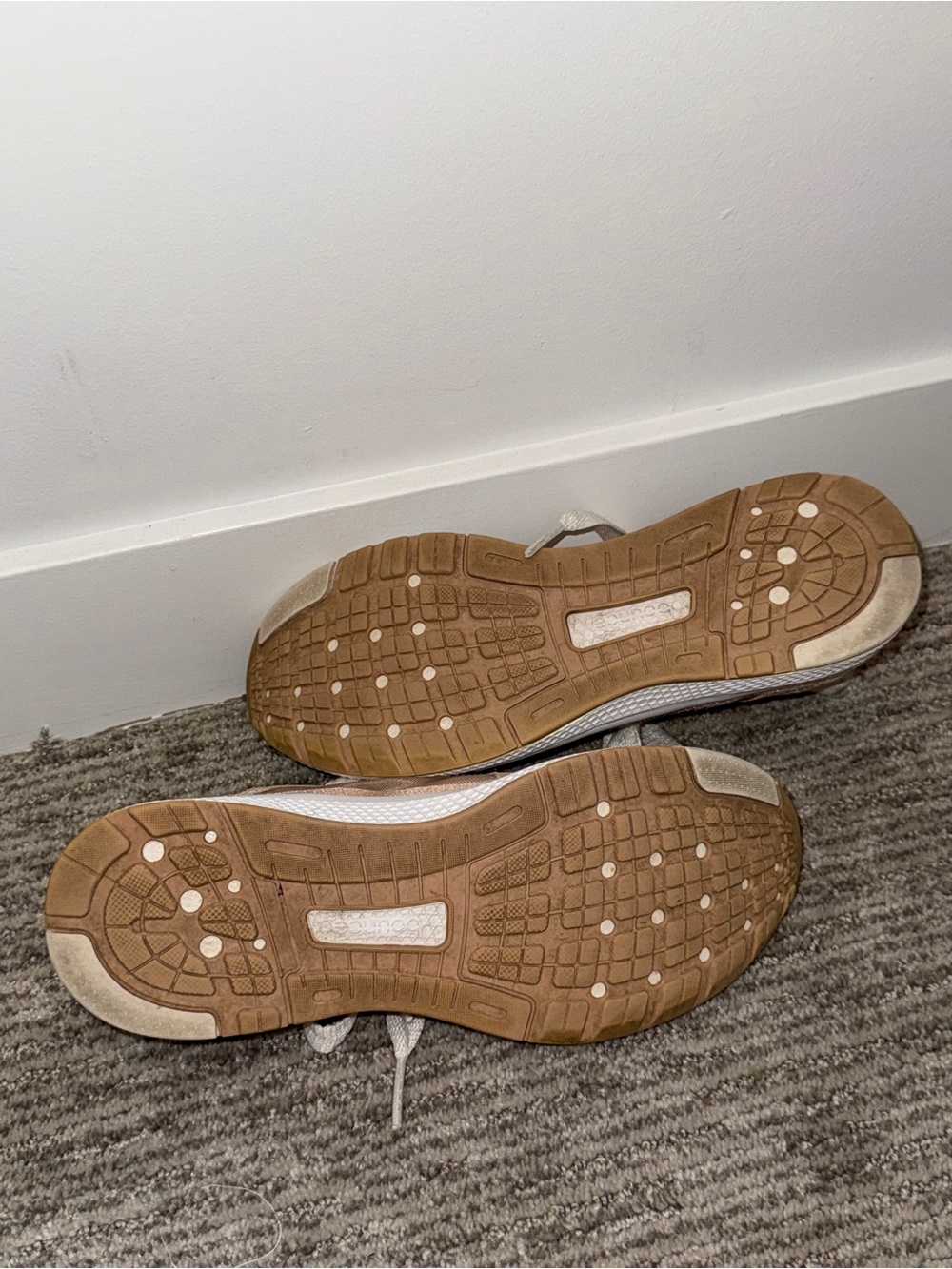 Adidas Women's Beige and Pink Athletic Running Sneakers - Picture 7 of 9